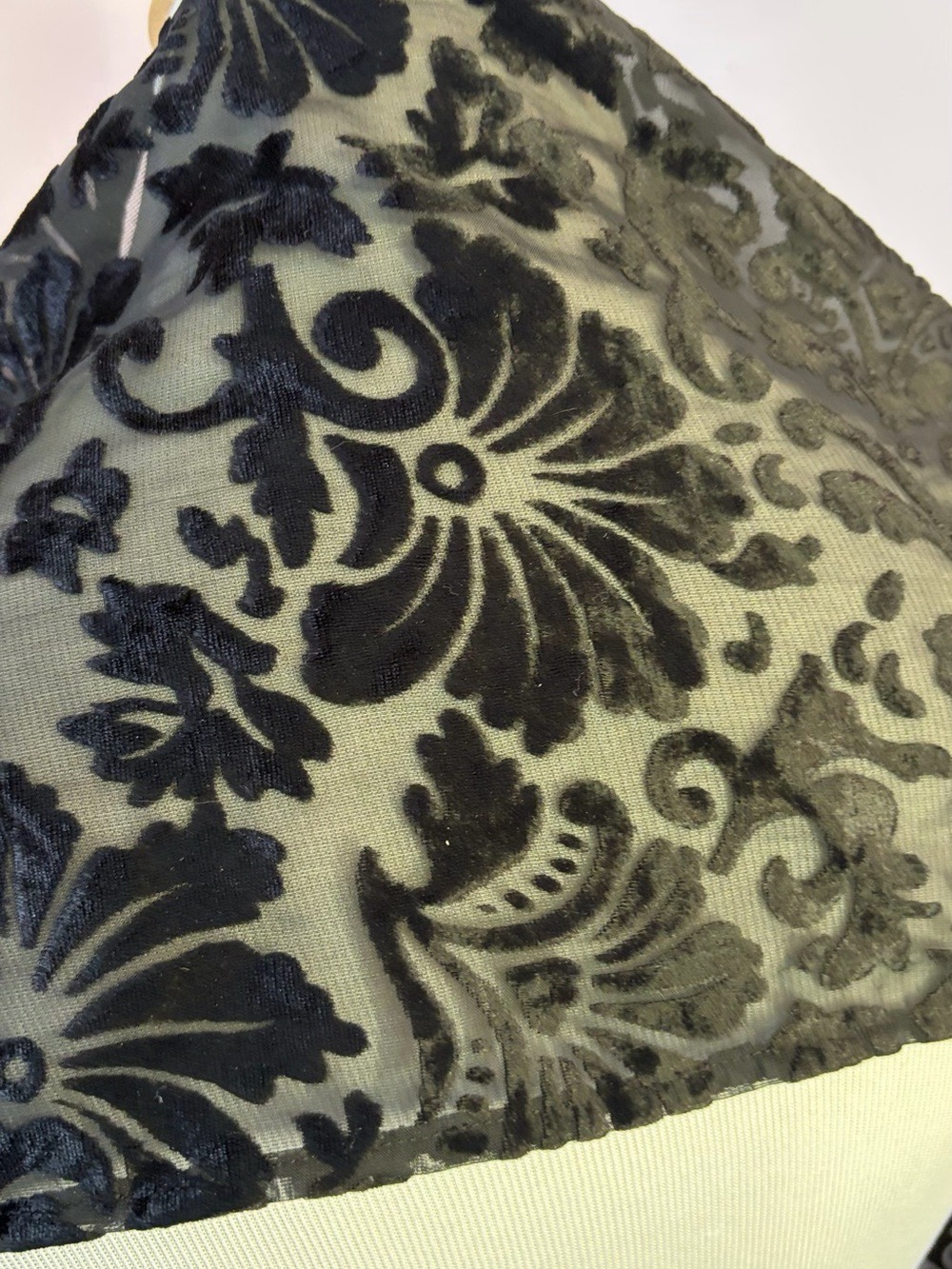 Burnout Velvet Scarf with Fringe - Picture 4 of 7